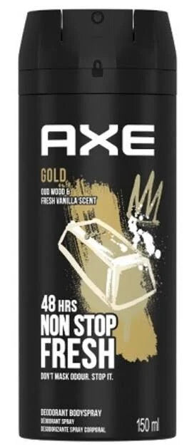 Axe Gold Oud wood & Vanilla Non Stop Fresh 150 ML pack of 6